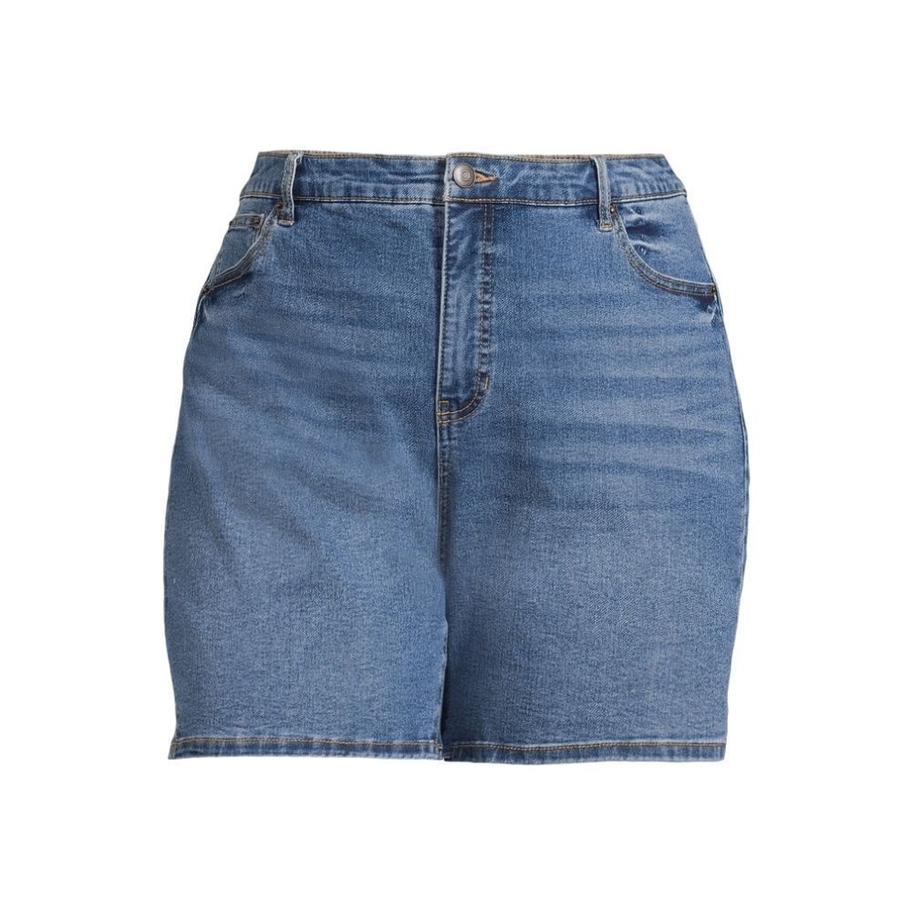 Terra & Sky Women's Plus Size Bermuda Denim Shorts, 7” Inseam, Size 4X (23W-30W)